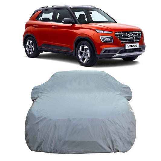 Oshotto Dark Grey 100% Anti Reflective, dustproof and Water Proof Car Body Cover with Mirror Pockets For Venue (with Antenna Pocket)