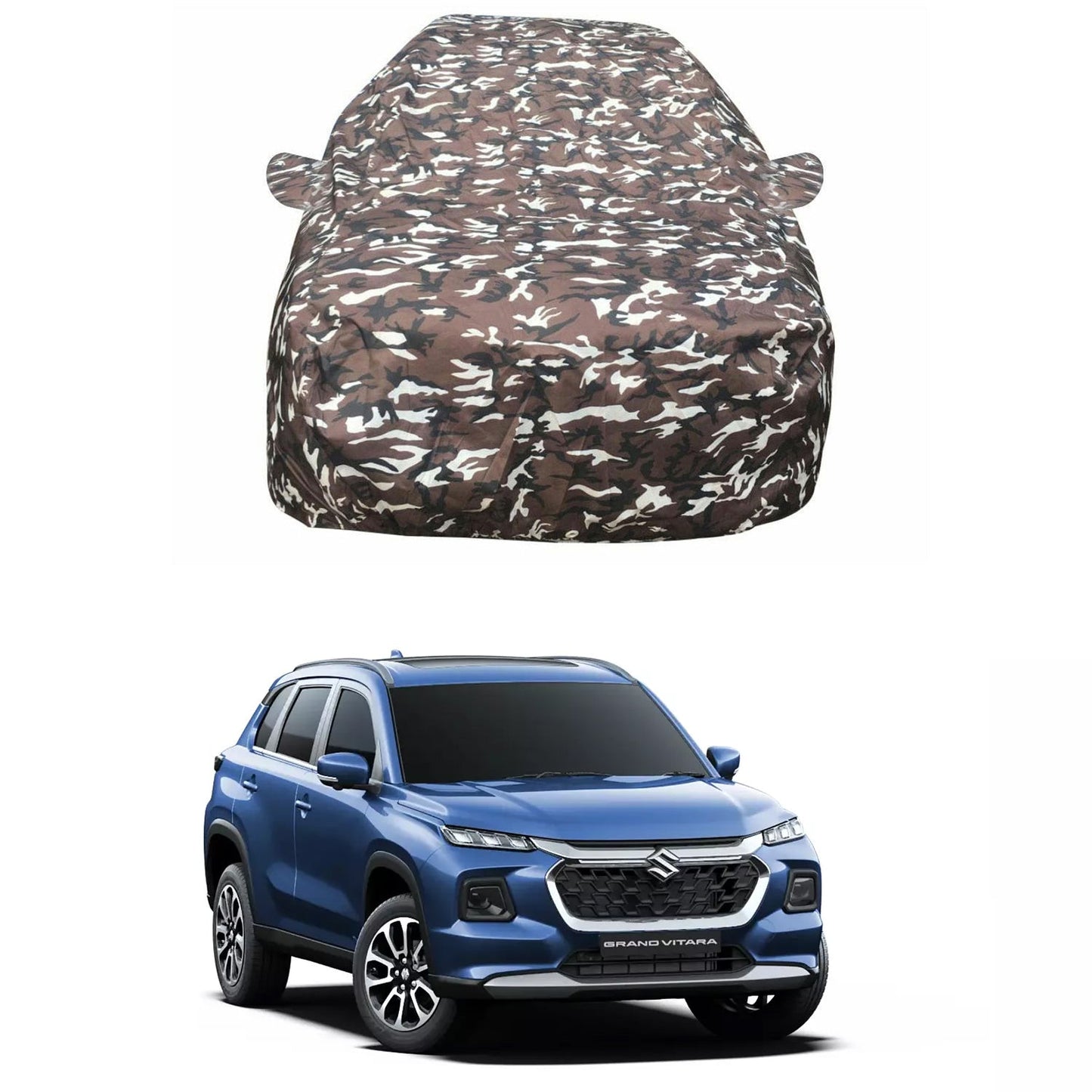 Oshotto Ranger Design Made of 100% Waterproof Car Body Cover with Mirror Pockets For Maruti Suzuki Grand Vitara 2022 Onwards
