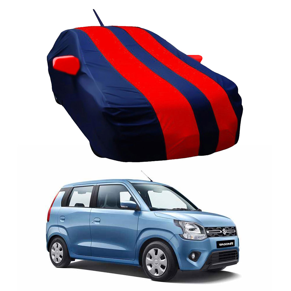 Oshotto Taffeta Car Body Cover with Mirror and Antenna Pocket For Maruti Suzuki WagonR 2019-2023(Red, Blue)