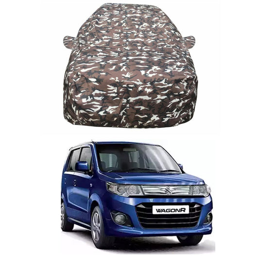 Oshotto Ranger Design Made of 100% Waterproof Car Body Cover with Mirror Pockets For Maruti Suzuki WagonR 2010-2018