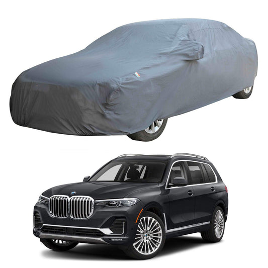 Oshotto Dark Grey 100% Anti Reflective, dustproof and Water Proof Car Body Cover with Mirror Pockets For BMW X7