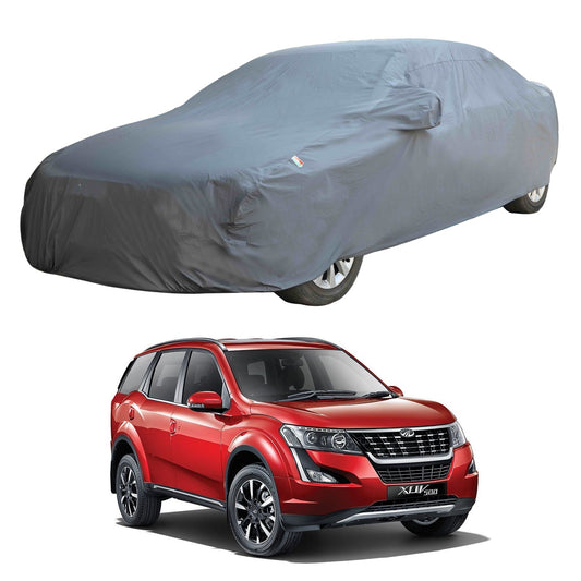 Oshotto Dark Grey 100% Anti Reflective, dustproof and Water Proof Car Body Cover with Mirror Pocket For Mahindra XUV-500