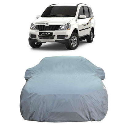 Oshotto Dark Grey 100% Anti Reflective, dustproof and Water Proof Car Body Cover with Mirror Pocket For Mahindra Xylo/Quanto