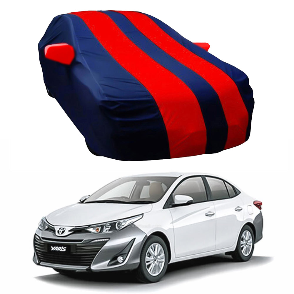 Oshotto Taffeta Car Body Cover with Mirror Pocket For Toyota Yaris (Red, Blue)