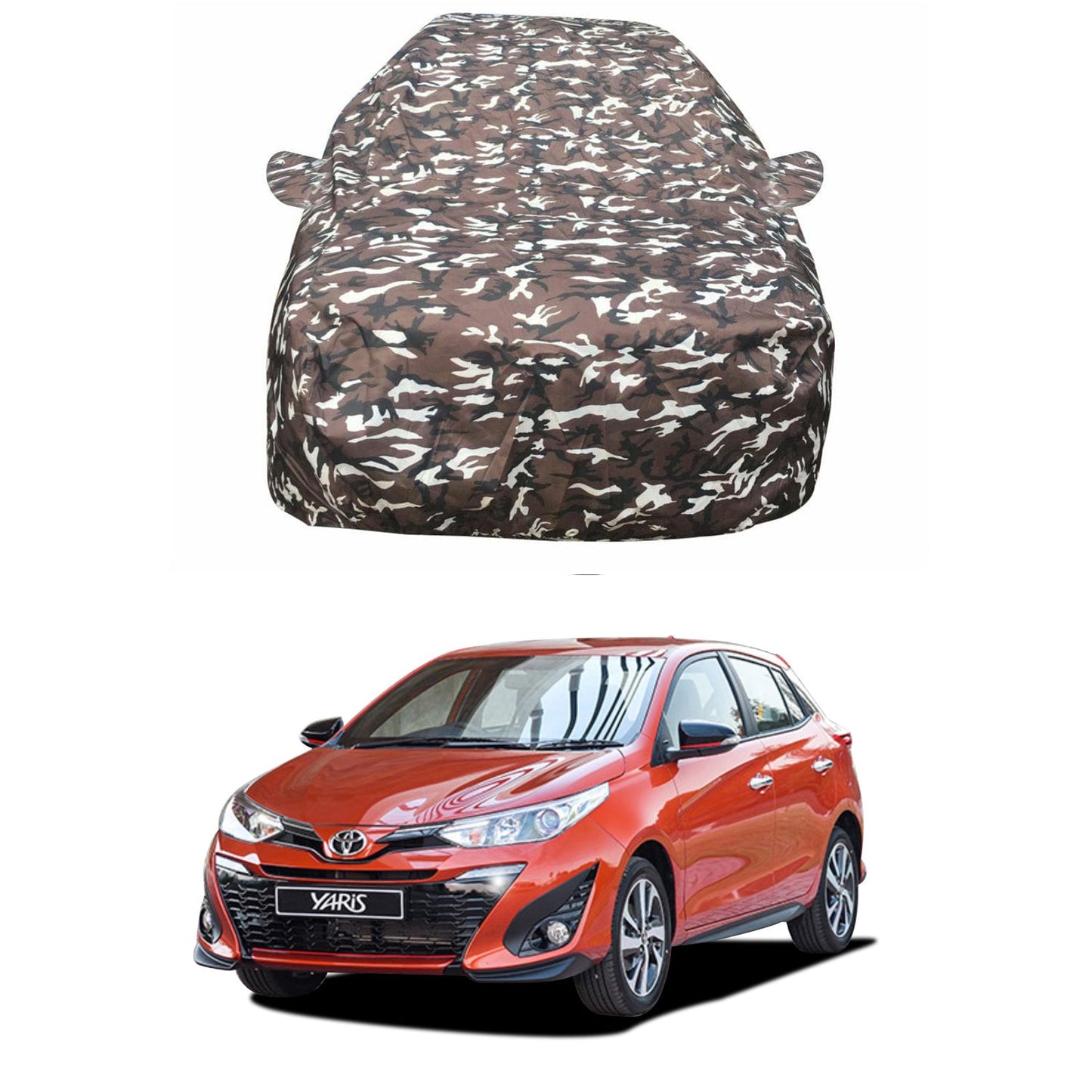 Oshotto Ranger Design Made of 100% Waterproof Fabric Car Body Cover with Mirror Pockets For Toyota Yaris