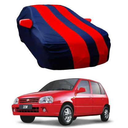 Oshotto Taffeta Car Body Cover with Mirror Pocket For Maruti Suzuki Zen (Red, Blue)
