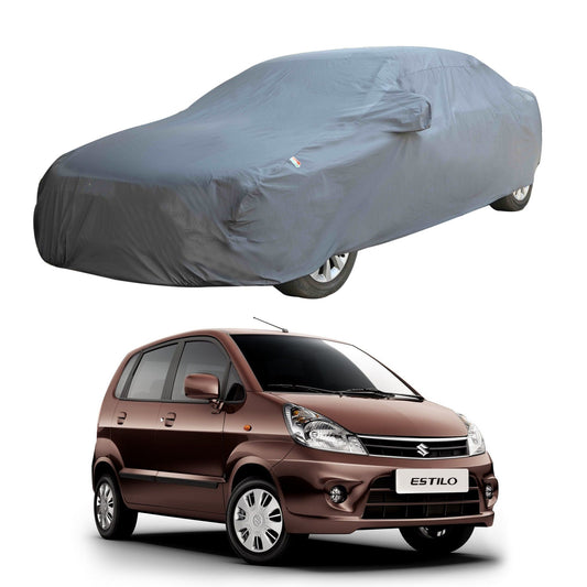 Oshotto Dark Grey 100% Anti Reflective, dustproof and Water Proof Car Body Cover with Mirror Pocket For Maruti Suzuki Zen Estilo