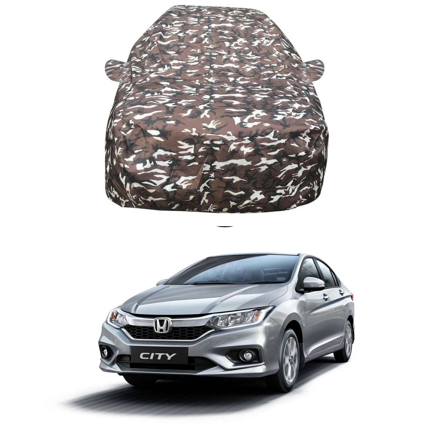 Oshotto Ranger Design Made of 100% Waterproof Fabric Multicolor Car Body Cover with Mirror Pocket For Honda City Old/ZX