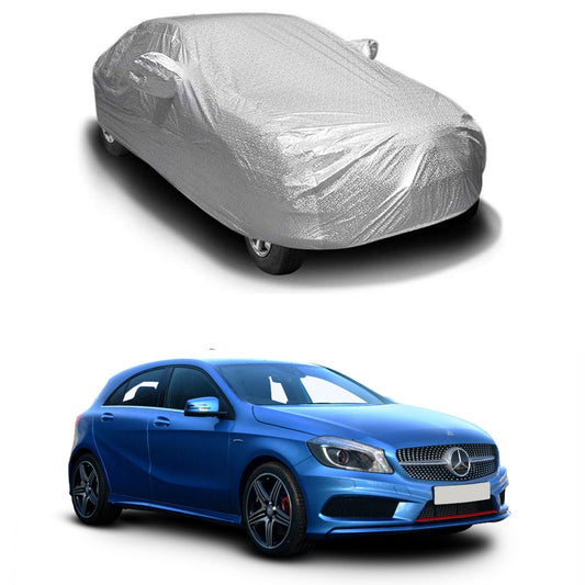 Oshotto Spyro Silver Anti Reflective, dustproof and Water Proof Car Body Cover with Mirror Pockets For Mercedes A-Class A-180 (2015-2019)