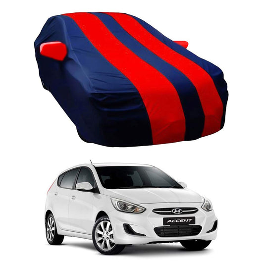 Oshotto Taffeta Car Body Cover with Mirror Pocket For Hyundai Accent (Red, Blue)