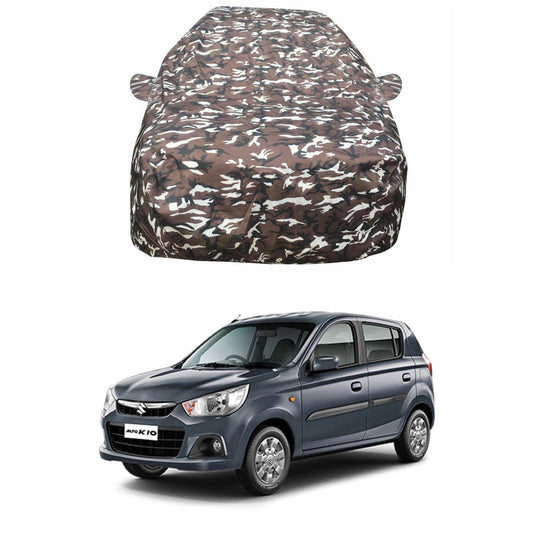 Oshotto Ranger Design Made of 100% Waterproof Fabric Multicolor Car Body Cover with Mirror Pocket For Maruti Suzuki Alto K10