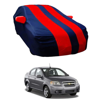 Oshotto Taffeta Car Body Cover with Mirror Pocket For Chevrolet Aveo (Red, Blue)