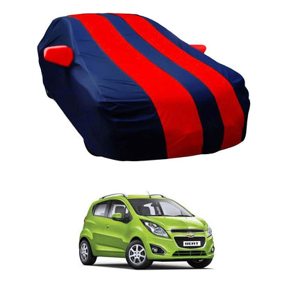 Oshotto Taffeta Car Body Cover with Mirror Pocket For Chevrolet Beat (Red, Blue)