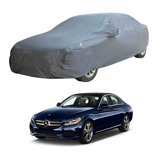 Oshotto Dark Grey 100% Anti Reflective, dustproof and Water Proof Car Body Cover with Mirror Pockets For Mercedes Benz C-Class 2016-2023