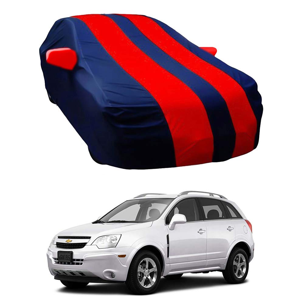 Oshotto Taffeta Car Body Cover with Mirror Pocket For Chevrolet Captiva (Red, Blue)