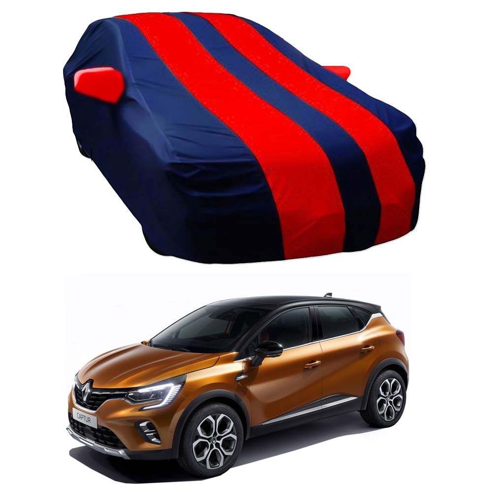 Oshotto Taffeta Car Body Cover with Mirror Pocket For Renault Captur (Red, Blue)