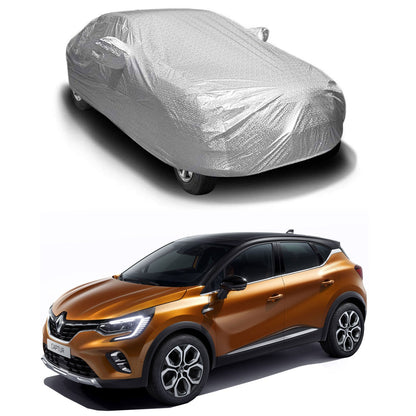 Oshotto Spyro Silver Anti Reflective, dustproof and Water Proof Car Body Cover with Mirror Pockets For Renault Captur