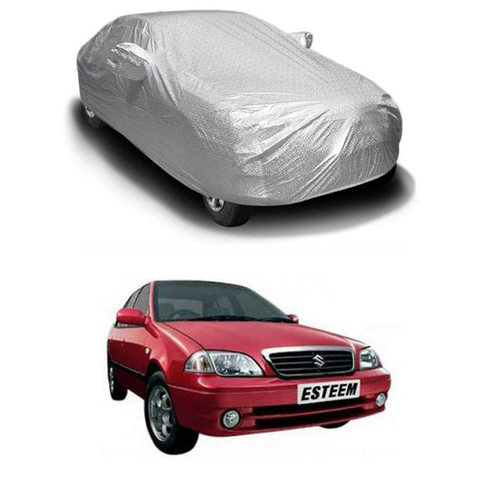 Oshotto Spyro Silver Anti Reflective, dustproof and Water Proof Car Body Cover with Mirror Pockets For Maruti Suzuki Esteem