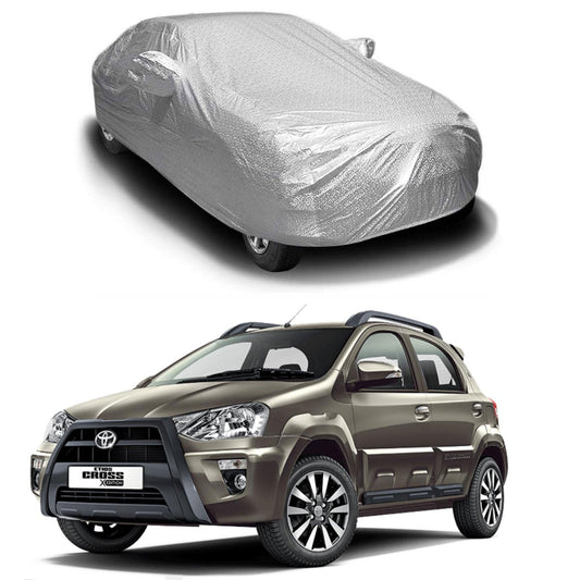 Oshotto Spyro Silver Anti Reflective, dustproof and Water Proof Car Body Cover with Mirror Pockets For Toyota Etios Cross