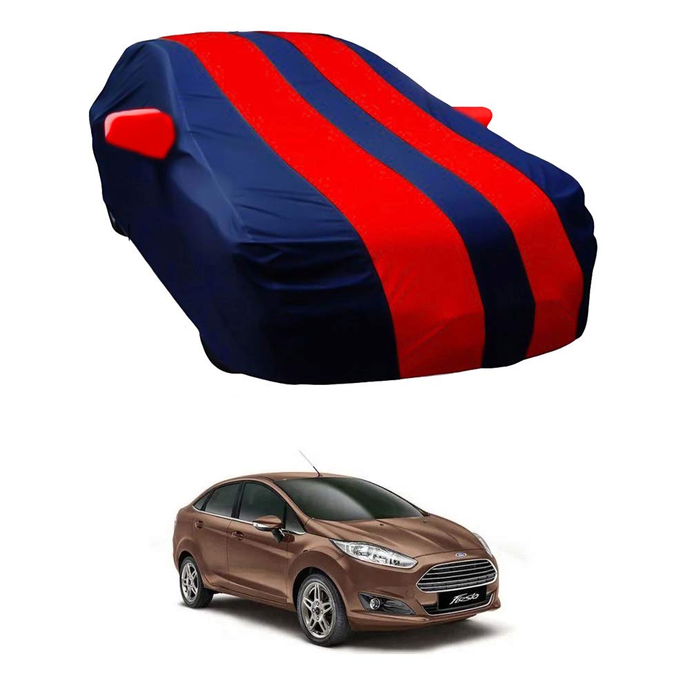 Oshotto Taffeta Car Body Cover with Mirror Pocket For Ford Fiesta (Red, Blue)