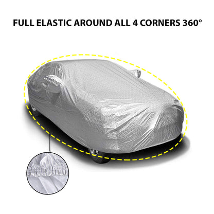 Oshotto Spyro Silver Anti Reflective, dustproof and Water Proof Car Body Cover with Mirror Pockets For Tata Zest