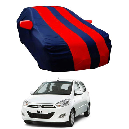 Oshotto Taffeta Car Body Cover with Mirror Pocket For Hyundai i10 (Red, Blue)