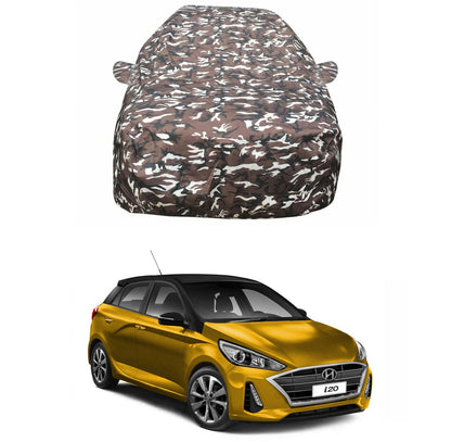 Oshotto Ranger Design Made of 100% Waterproof Multicolor Car Body Cover with Mirror Pockets For Hyundai i20 (2020-2023)