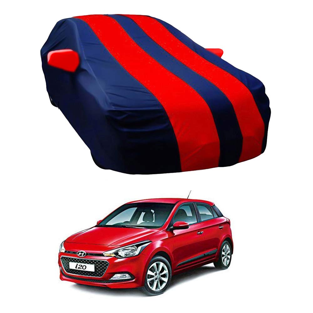 Oshotto Taffeta Car Body Cover with Mirror Pocket For Hyundai i20 (2008-2012) (Red, Blue)