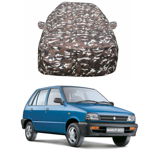 Oshotto Ranger Design Made of 100% Waterproof Fabric Multicolor Car Body Cover with Mirror Pockets For Maruti Suzuki 800