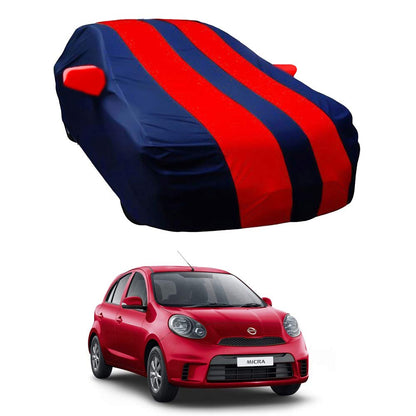 Oshotto Taffeta Car Body Cover with Mirror Pocket For Nissan Micra (Red, Blue)