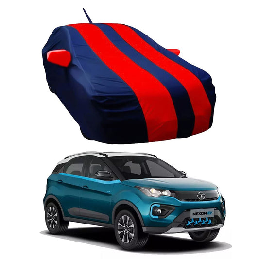 Oshotto Taffeta Car Body Cover with Mirror and Antenna Pocket For Tata Nexon ev (Red, Blue)