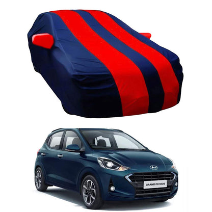 Oshotto Taffeta Car Body Cover with Mirror Pocket For Hyundai i10 Grand Nios (Red, Blue)