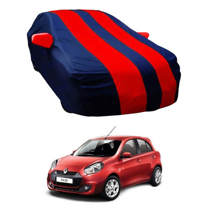 Oshotto Taffeta Car Body Cover with Mirror Pocket For Renault Pulse (Red, Blue)