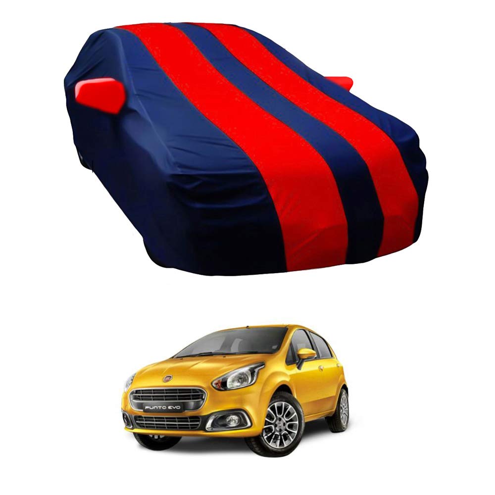 Oshotto Taffeta Car Body Cover with Mirror Pocket For Fiat Punto (Red, Blue)