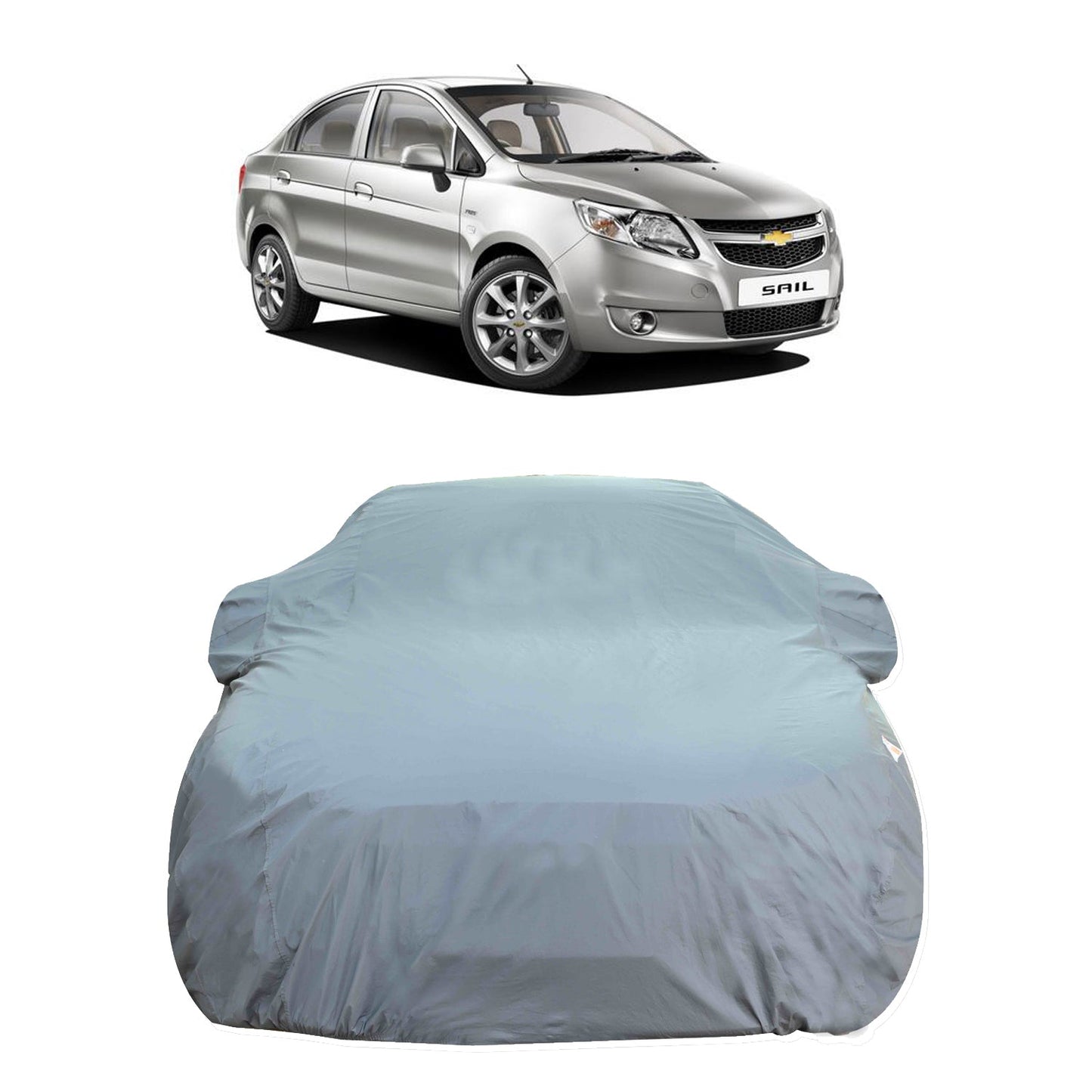 Oshotto Dark Grey 100% Anti Reflective, dustproof and Water Proof Car Body Cover with Mirror Pocket For Chevrolet Sail