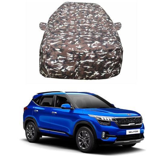 Oshotto Ranger Design Made of 100% Waterproof Multicolor Car Body Cover with Mirror Pockets For KIA Seltos