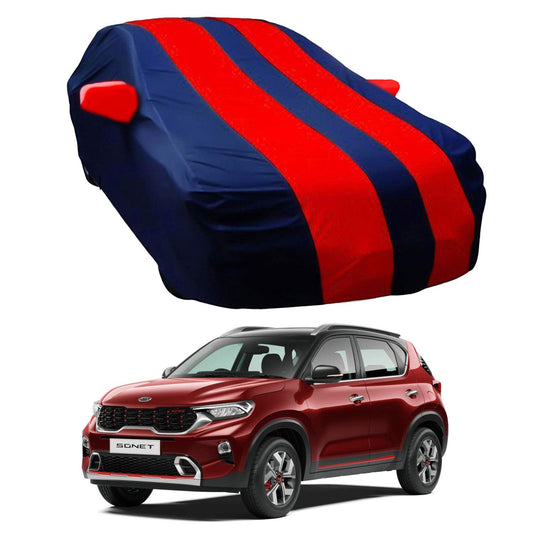 Oshotto Taffeta Car Body Cover with Mirror Pocket For KIA Sonet (Red, Blue)