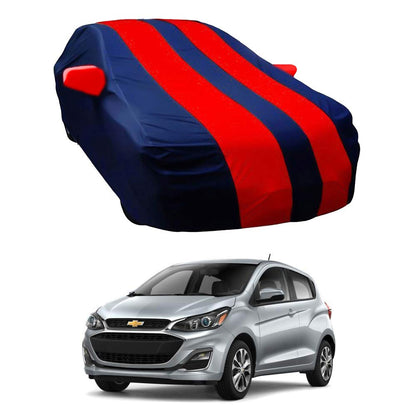 Oshotto Taffeta Car Body Cover with Mirror Pocket For Chevrolet Spark (Red, Blue)