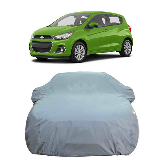 Oshotto Dark Grey 100% Anti Reflective, dustproof and Water Proof Car Body Cover with Mirror Pocket For Chevrolet Spark