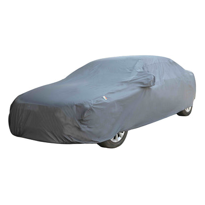 Oshotto Dark Grey 100% Anti Reflective, dustproof and Water Proof Car Body Cover with Mirror Pockets For Skoda Slavia