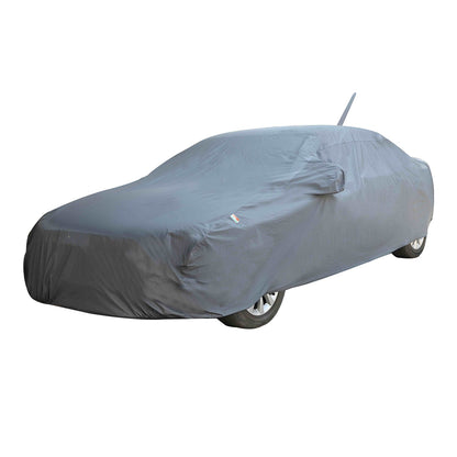 Oshotto Dark Grey 100% Anti Reflective, dustproof and Water Proof Car Body Cover with Mirror Pockets For Tata Nexon ev (with Antenna Pocket)