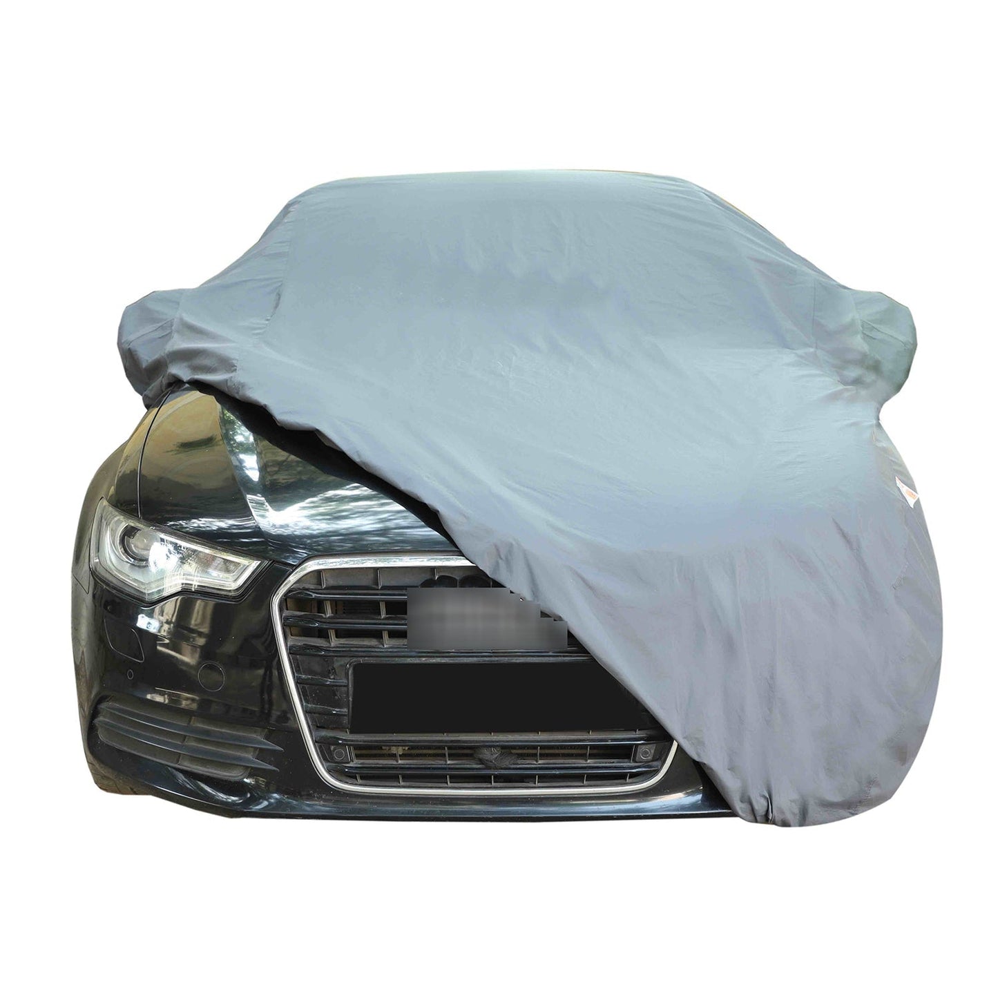 Oshotto Dark Grey 100% Anti Reflective, dustproof and Water Proof Car Body Cover with Mirror Pockets For Hyundai Aura
