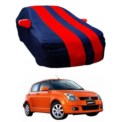 Oshotto Taffeta Car Body Cover with Mirror Pocket For Maruti Suzuki Swift Old (Red, Blue)