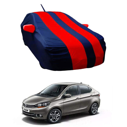 Oshotto Taffeta Car Body Cover with Mirror and Antenna Pocket For Tata Tigor (Red, Blue)