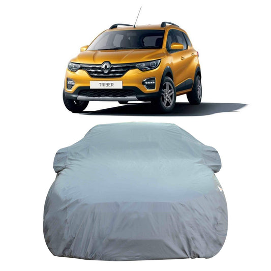 Oshotto Dark Grey 100% Anti Reflective, dustproof and Water Proof Car Body Cover with Mirror Pockets For Renault Triber