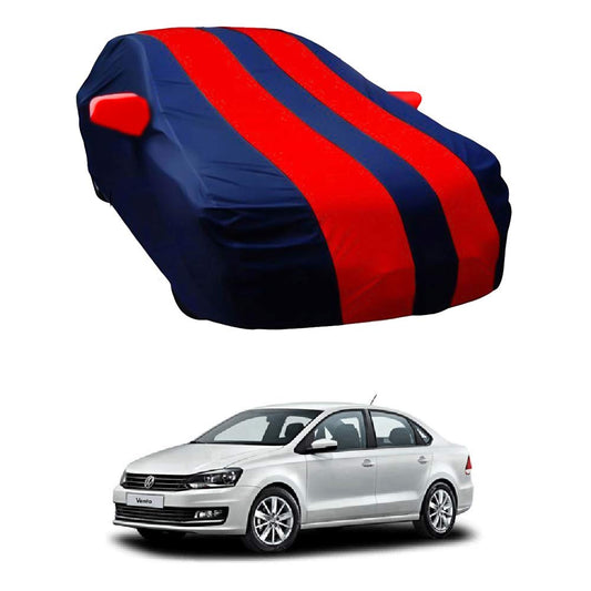 Oshotto Taffeta Car Body Cover with Mirror Pocket For Volkswagen Vento (Red, Blue)