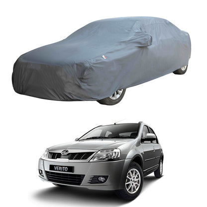Oshotto Dark Grey 100% Anti Reflective, dustproof and Water Proof Car Body Cover with Mirror Pocket For Mahindra Verito/Verito Vibe