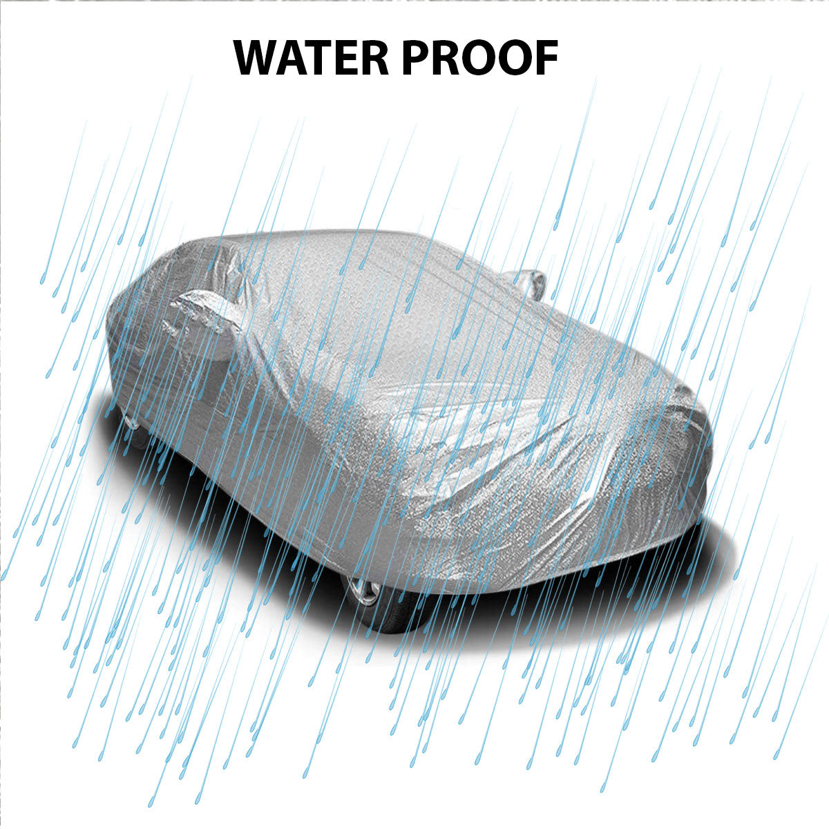 Oshotto Spyro Silver Anti Reflective, dustproof and Water Proof Car Body Cover with Mirror Pockets For Jeep Compass