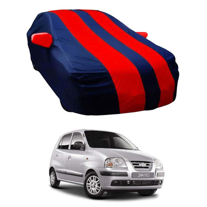 Oshotto Taffeta Car Body Cover with Mirror Pocket For Hyundai Santro Xing Old (Red, Blue)
