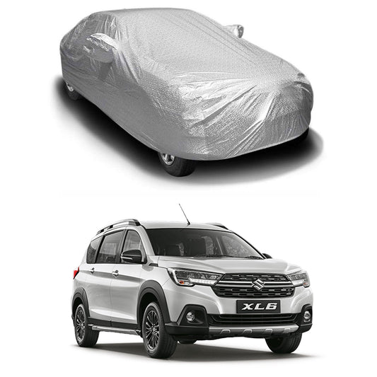 Oshotto Spyro Silver Anti Reflective, dustproof and Water Proof Car Body Cover with Mirror Pockets For Maruti Suzuki XL6